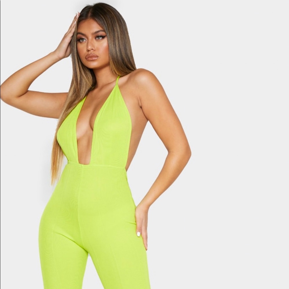 Neon Plunge Jumpsuit
